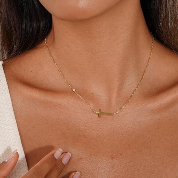 Neiman Marcus 14K Gold Plated Cross Necklace - Picture 3 of 6